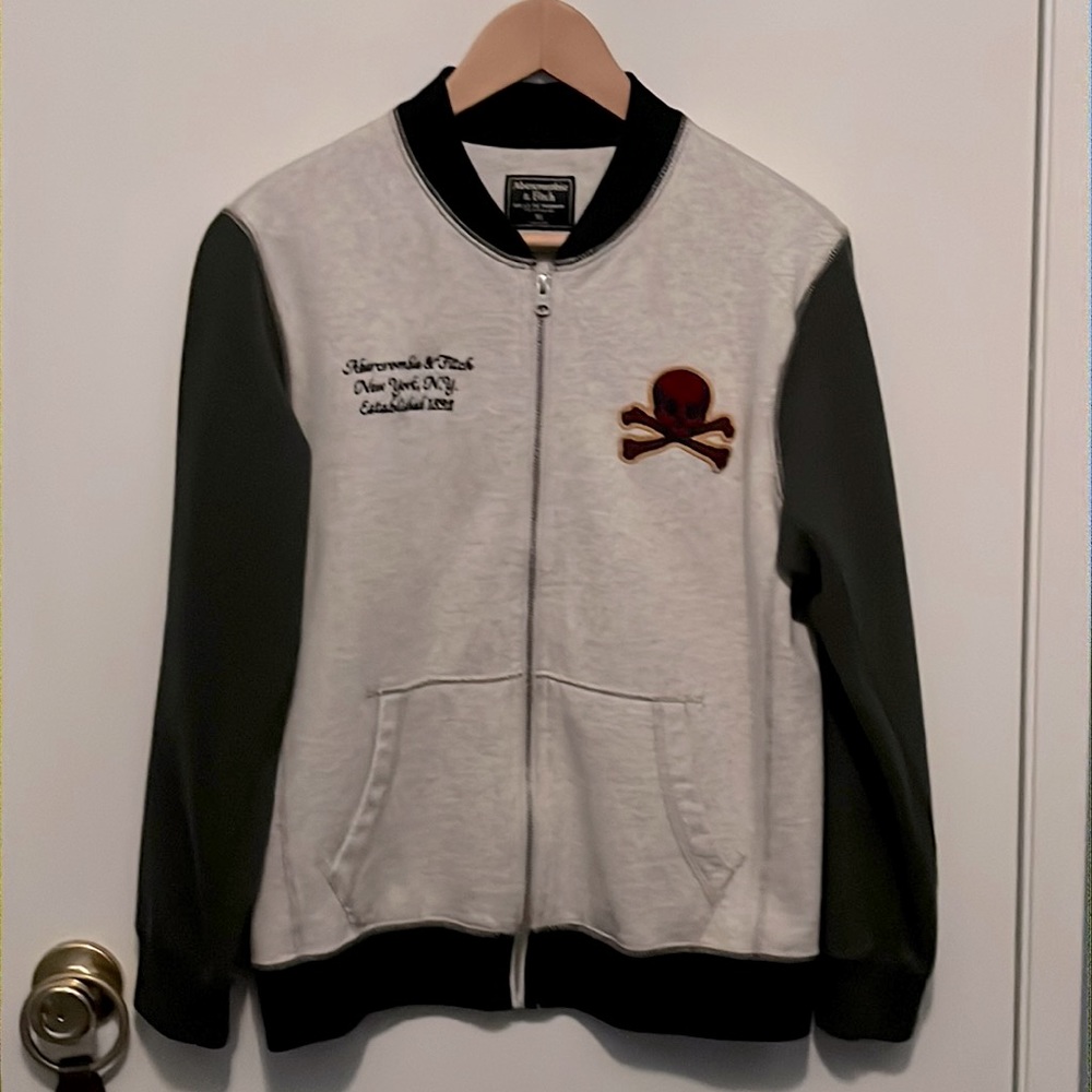 RARE Abercrombie & Fitch Multicolored Varsity Style Full Zip Sweatshirt XS